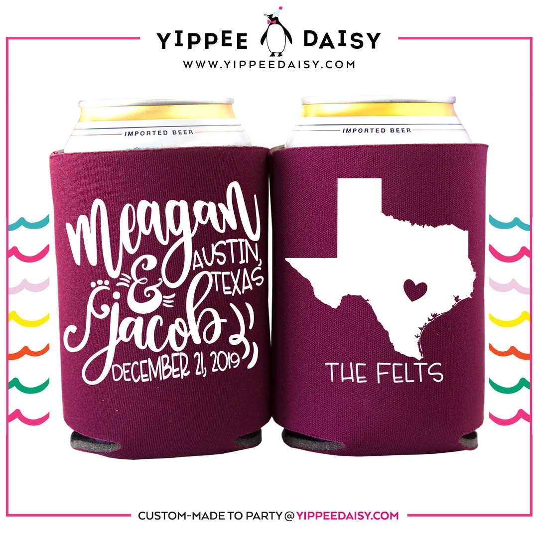 Wedding Favors for Guests Texas Wedding Can Coolers Favor Etsy