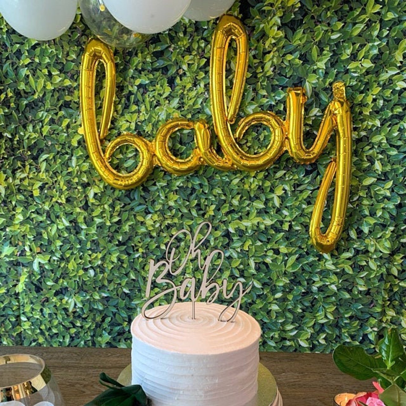 Oh Baby Cake Topper Baby Shower Cake Topper Rustic Baby Etsy