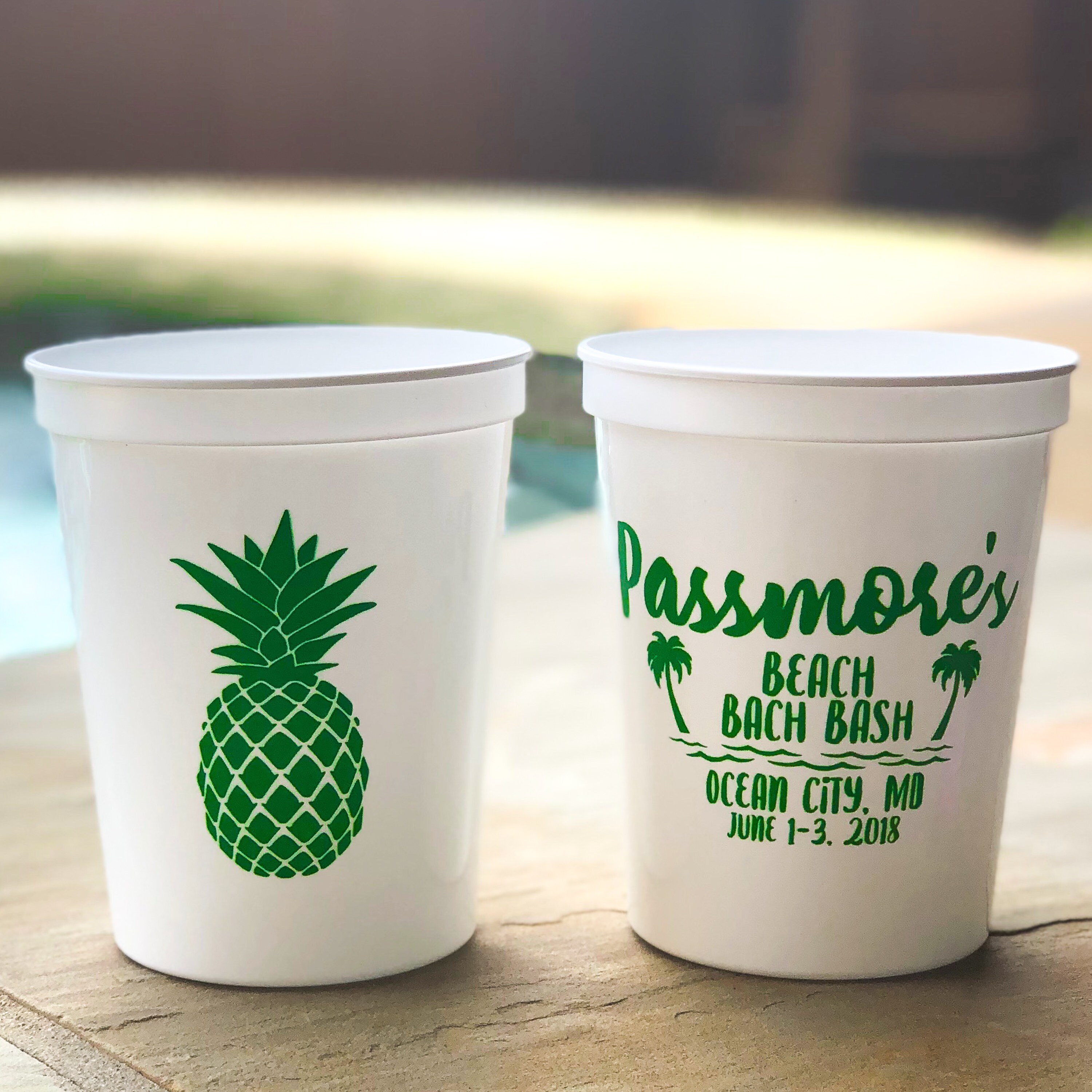 Beach Bachelorette Party Cups Pineapple Cups Personalized Cups Etsy