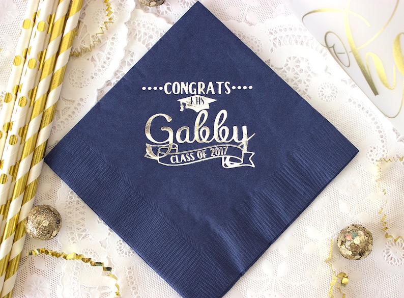 Graduation Napkins Personalized Napkins Graduation Party Etsy