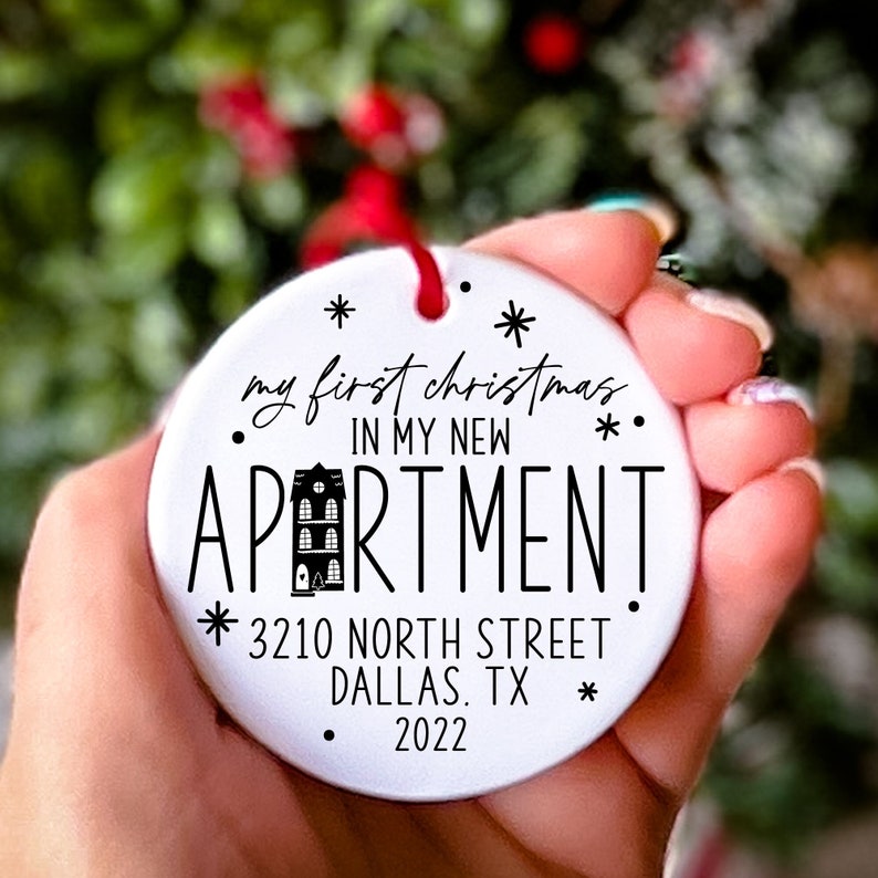 My First Apartment Ornament New Home Keepsake New House Ornament First Apartment Ornament Personalized New Address Gift for Her bild 1