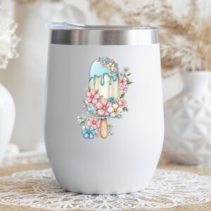 Wildflower Ice Pop UV DTF Decal Garden Frozen Treat Sticker Cup Decal Tumbler Sticker Laptop Sticker Dessert Gift afbeelding 4