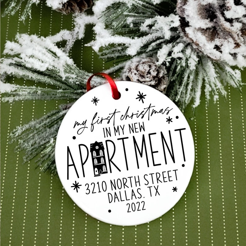 My First Apartment Ornament New Home Keepsake New House Ornament First Apartment Ornament Personalized New Address Gift for Her bild 8