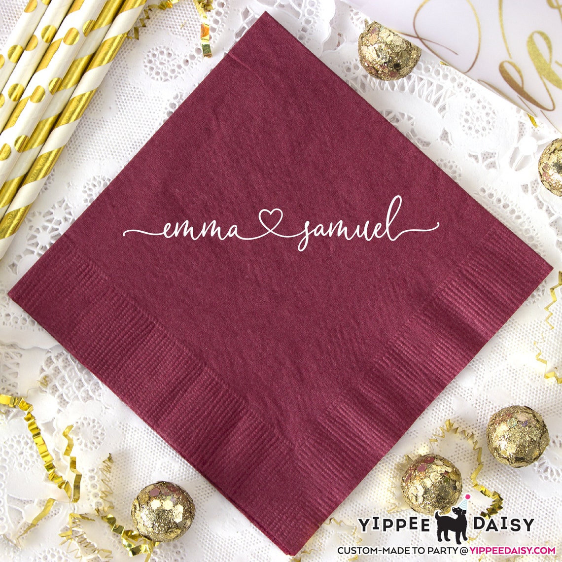 Personalized Napkins Engagement Party Napkins Custom Wedding Etsy