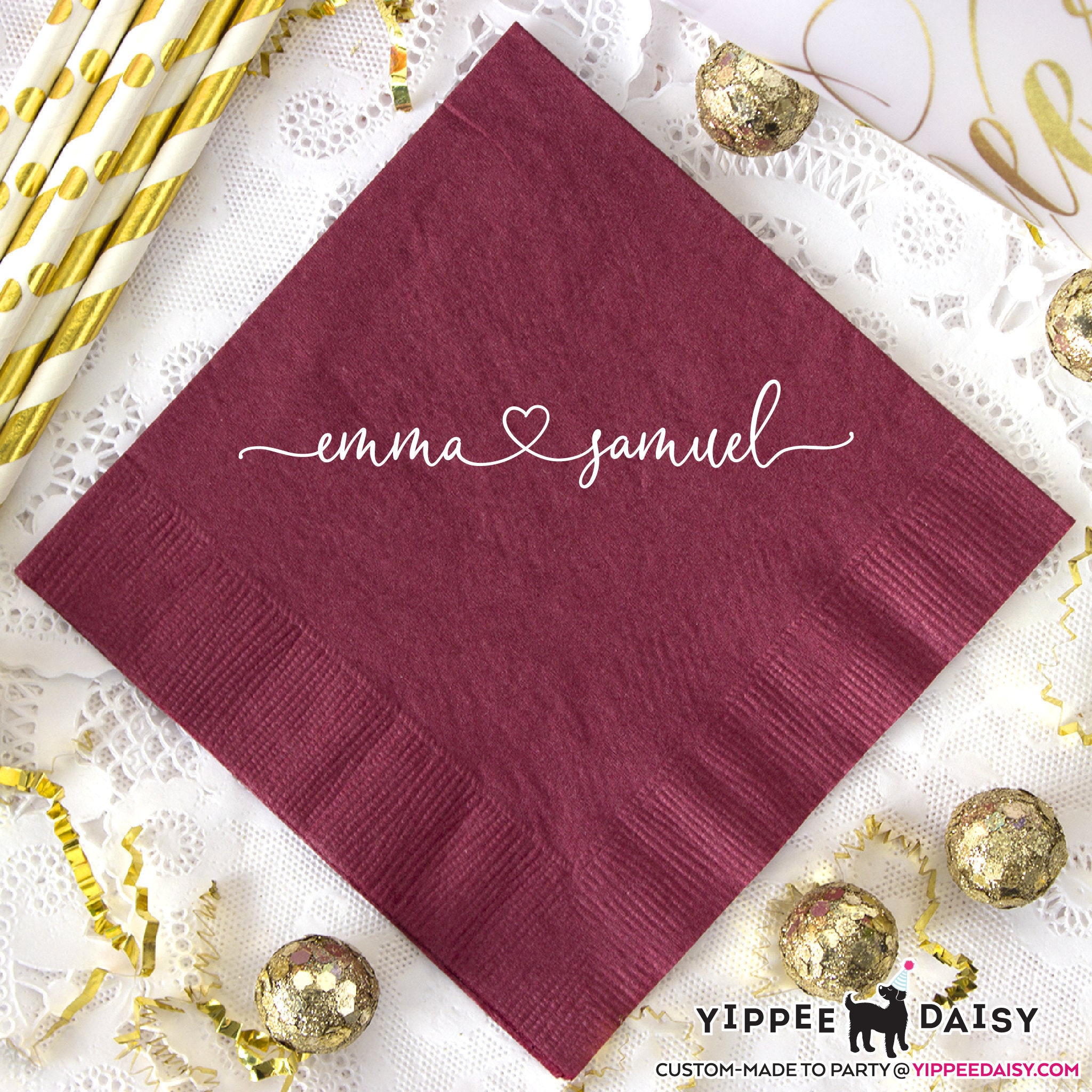 Personalized Napkins Engagement Party Napkins Custom Wedding Etsy