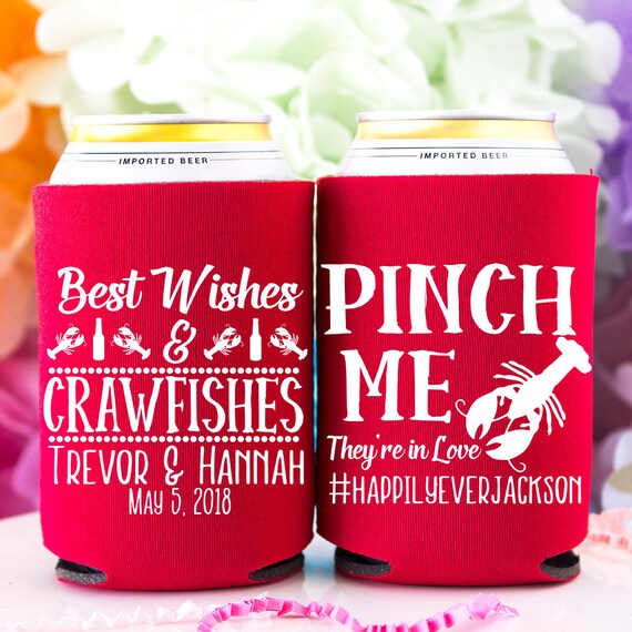 Pinch Me They Re In Love Crawfish Wedding Crawfish Boil Cajun Wedding Favors For Guests Wedding Can Cooler Louisiana Crawfish Party Decor