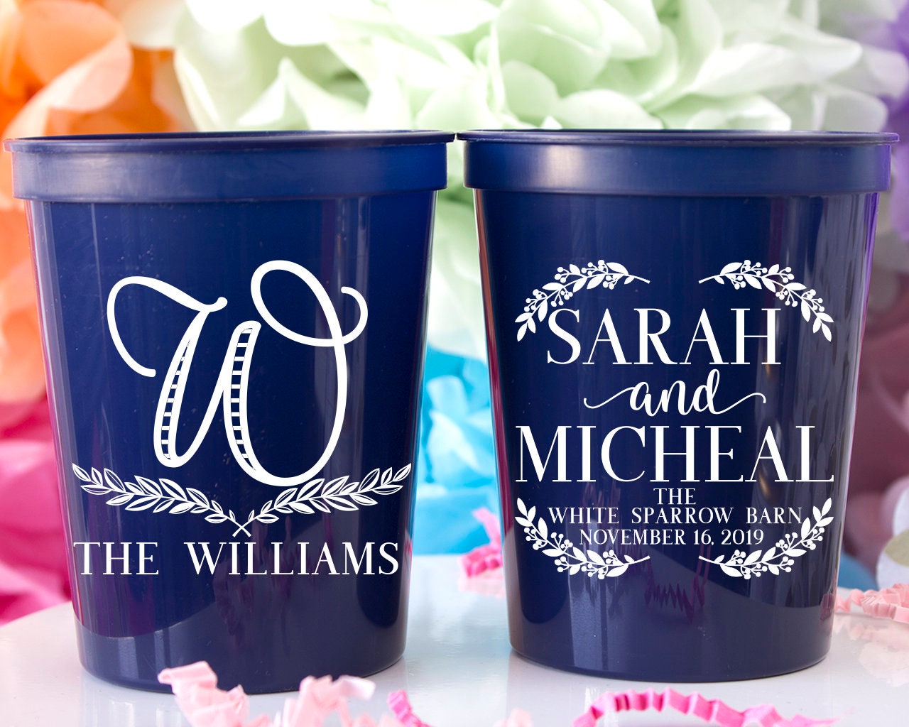 16oz Personalized Cups Custom Wedding Cups Party Cups Plastic Cups Stadium  Cups Engagement Party Cups for Shower Drink Cups Event Cups - Etsy