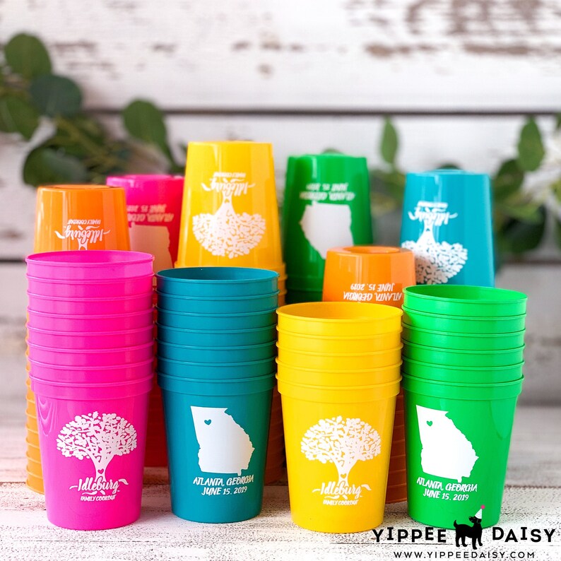 Family Cookout Cups Personalized Family Reunion Cups Picnic Etsy