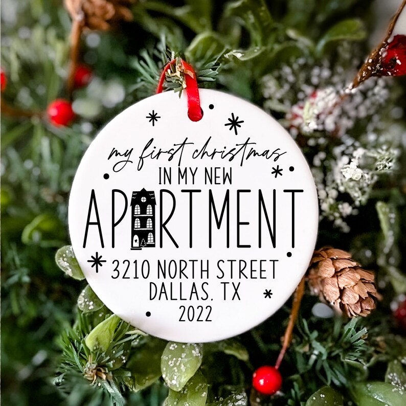 My First Apartment Ornament New Home Keepsake New House Ornament First Apartment Ornament Personalized New Address Gift for Her bild 4