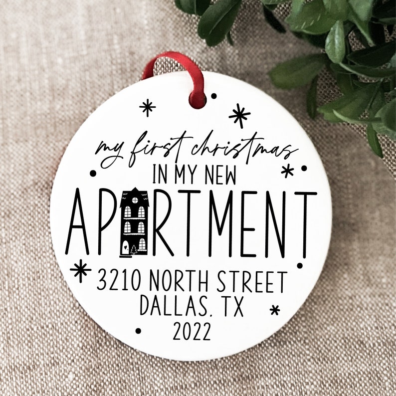 My First Apartment Ornament New Home Keepsake New House Ornament First Apartment Ornament Personalized New Address Gift for Her bild 10