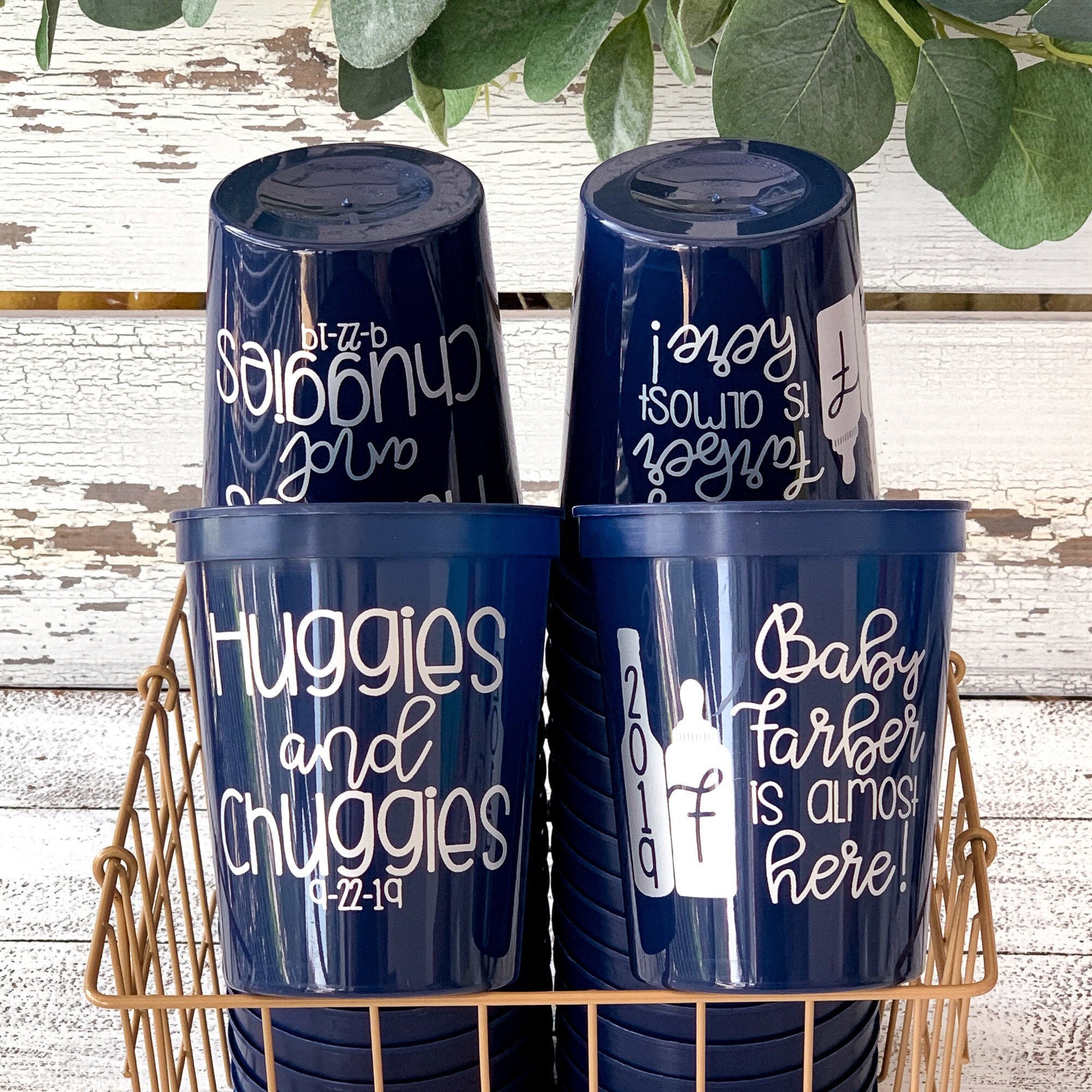 Huggies and Chuggies Party Cups Baby Shower Favors Gender Etsy