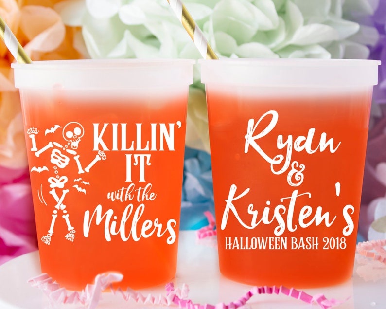 Funny Halloween Reusable Plastic Cups Personalized Stadium Etsy