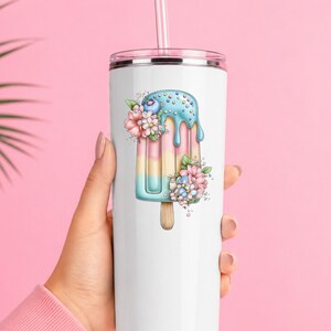 Blueberry Ice Pop UV DTF Decal Cottage Frozen Treat Sticker Cup Decal Glass Decal Tumbler Sticker Dessert Gift image 7