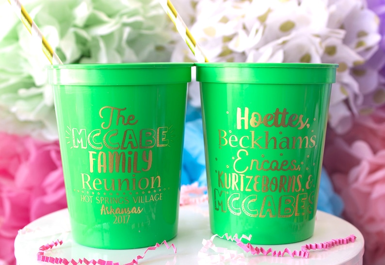 Party Cups Personalized Cups Family Trip Cups Family Name Cups Family Reunion Cups Event Stadium Cup Family Reunion Gift Plastic Cups