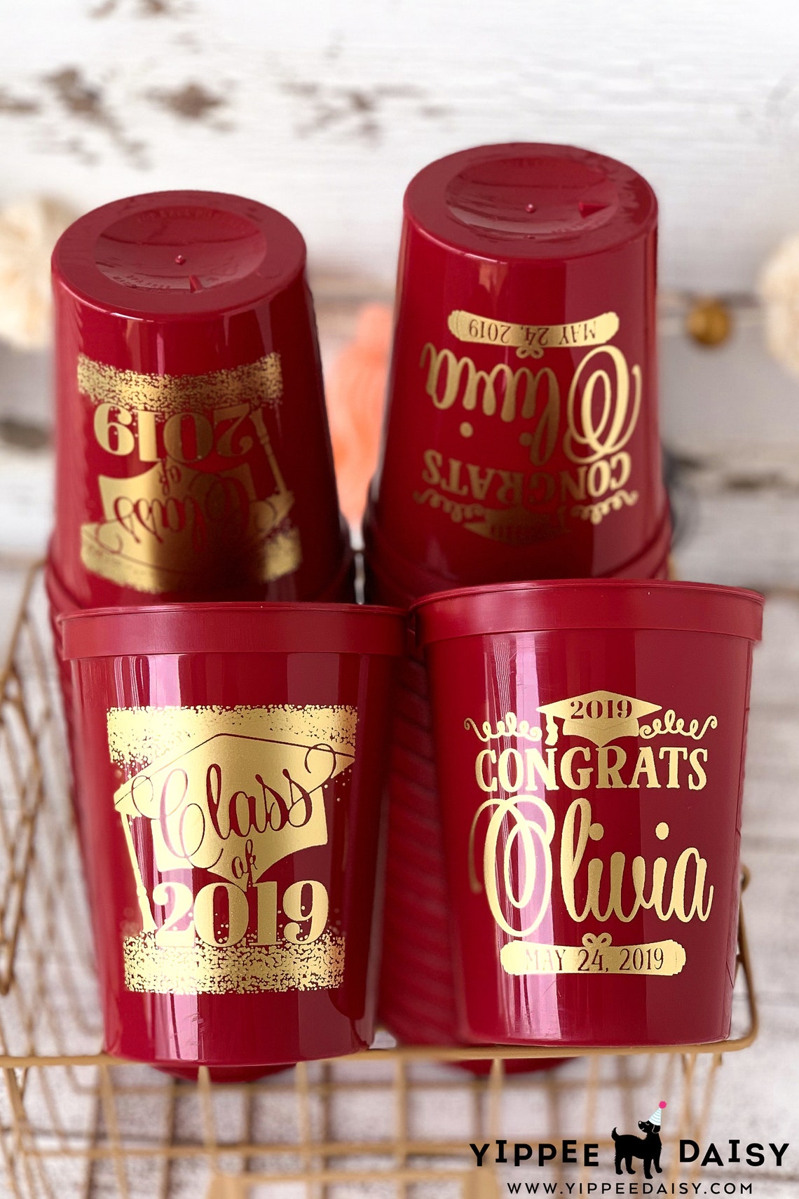 Graduation Party Cups Congrats Grad Class of 2019 Party Etsy