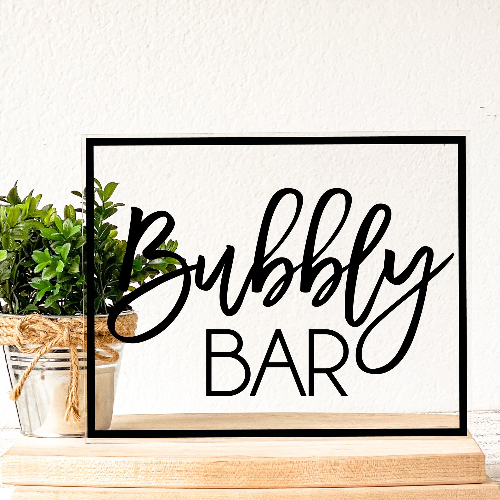 Sign Acrylic Gold Bubbly Bar