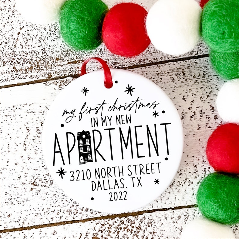 My First Apartment Ornament New Home Keepsake New House Ornament First Apartment Ornament Personalized New Address Gift for Her bild 9