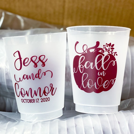 All You Need Is Love & The Beach Personalized Wedding Frosted Cups - Yippee  Daisy