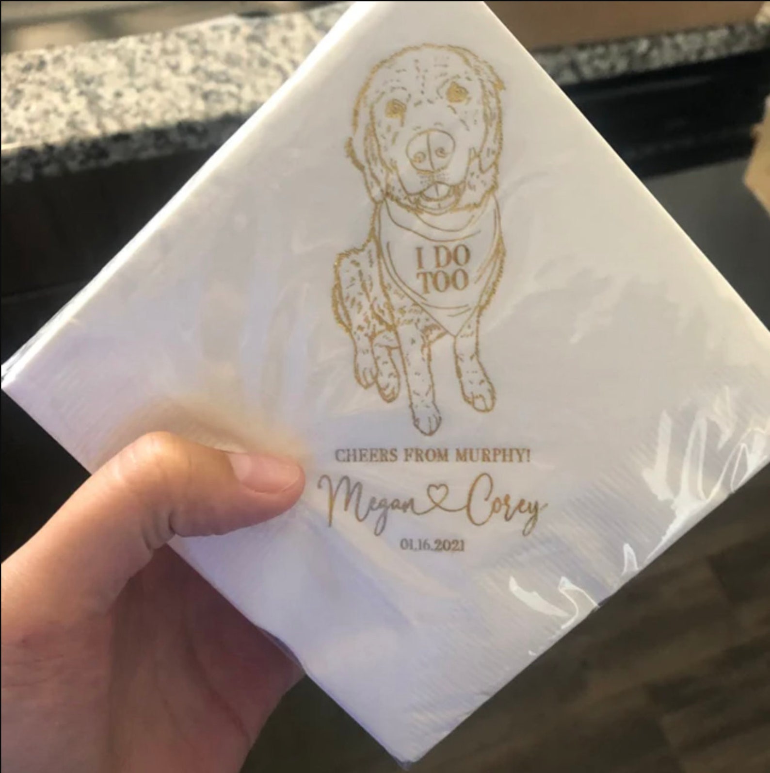 Dog Cocktail Napkins Wedding Napkins Dog Napkins Wedding Etsy