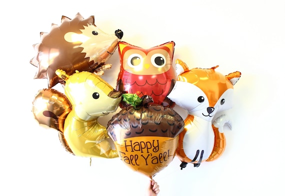 woodland animal balloons woodland animal theme woodland baby etsy