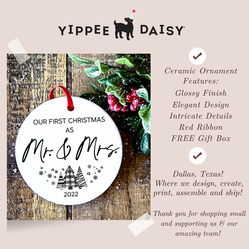1st Christmas Married Ornament 2022 Mrs And Mrs First Christmas Married Ornament 2022 Mr & Mrs First Christmas Etsy