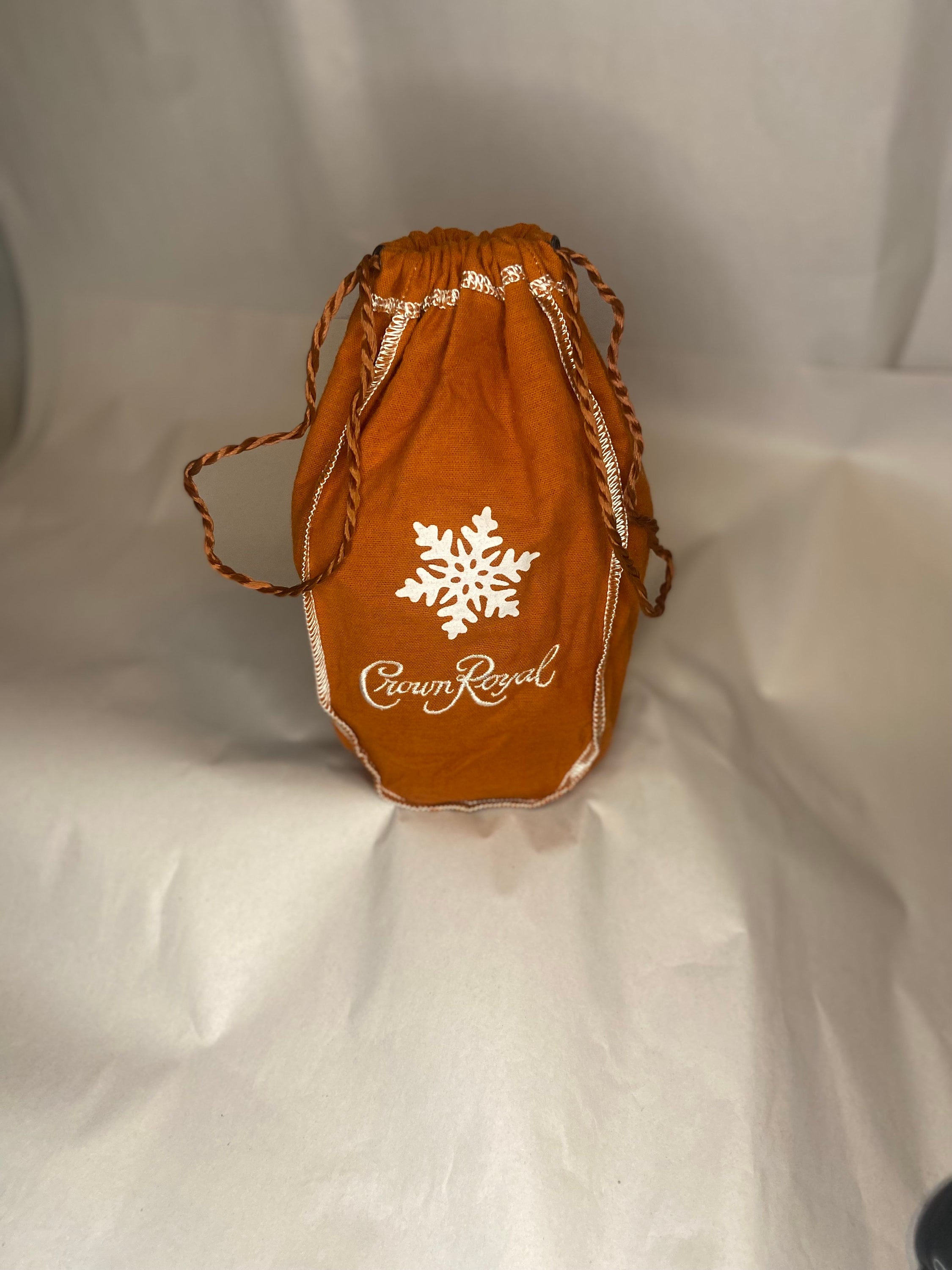 Burnt Orange Snowflake 750 Ml Crown Royal Bag. Great for Quilting