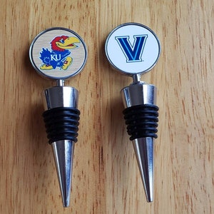 Wine Stopper Villanova Wildcats Jayhawks Kansas Bottle Topper Liquor Bar Booze Cork Gifts Bottles Gift Chrome Seal Customized Custom