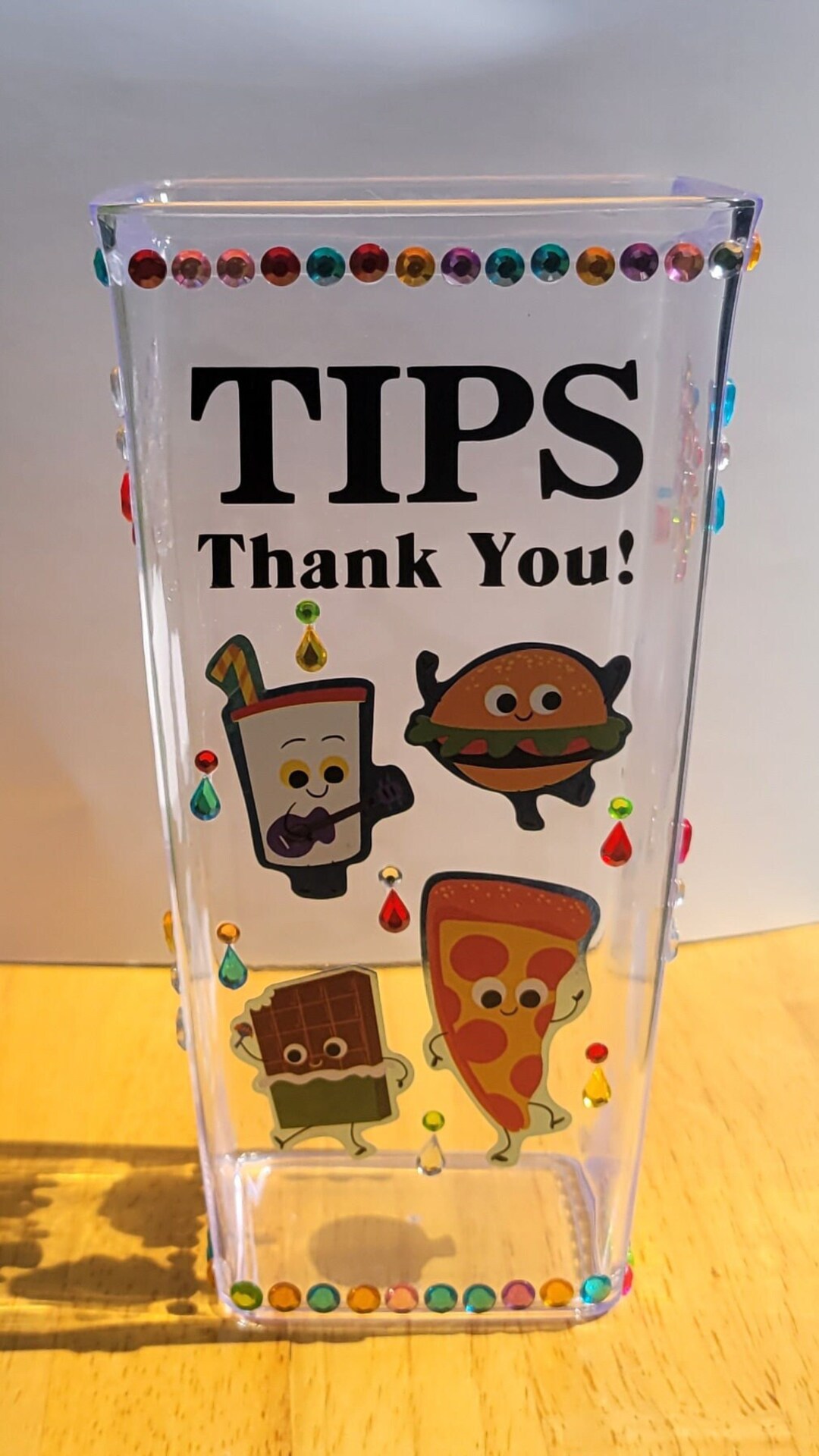 Tip Vessel BIG Tips Money Collecting Clear Plastic Tip Jar Etsy