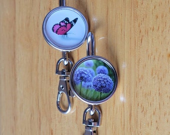 Key Finder Keychain Purple Flower Pink Butterfly Hangs Keys in Purse Find Keys Quickly Hook Keys in Handbag Keyfinder Key Chain Ladies Gift