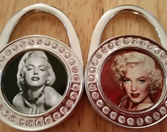 Purse Hook Marilyn Monroe Hangs Outside Bag 2 Styles Folding Handbag Hanger Stocking Holder Custom Personalized Gifts Table Bar Desk Charm