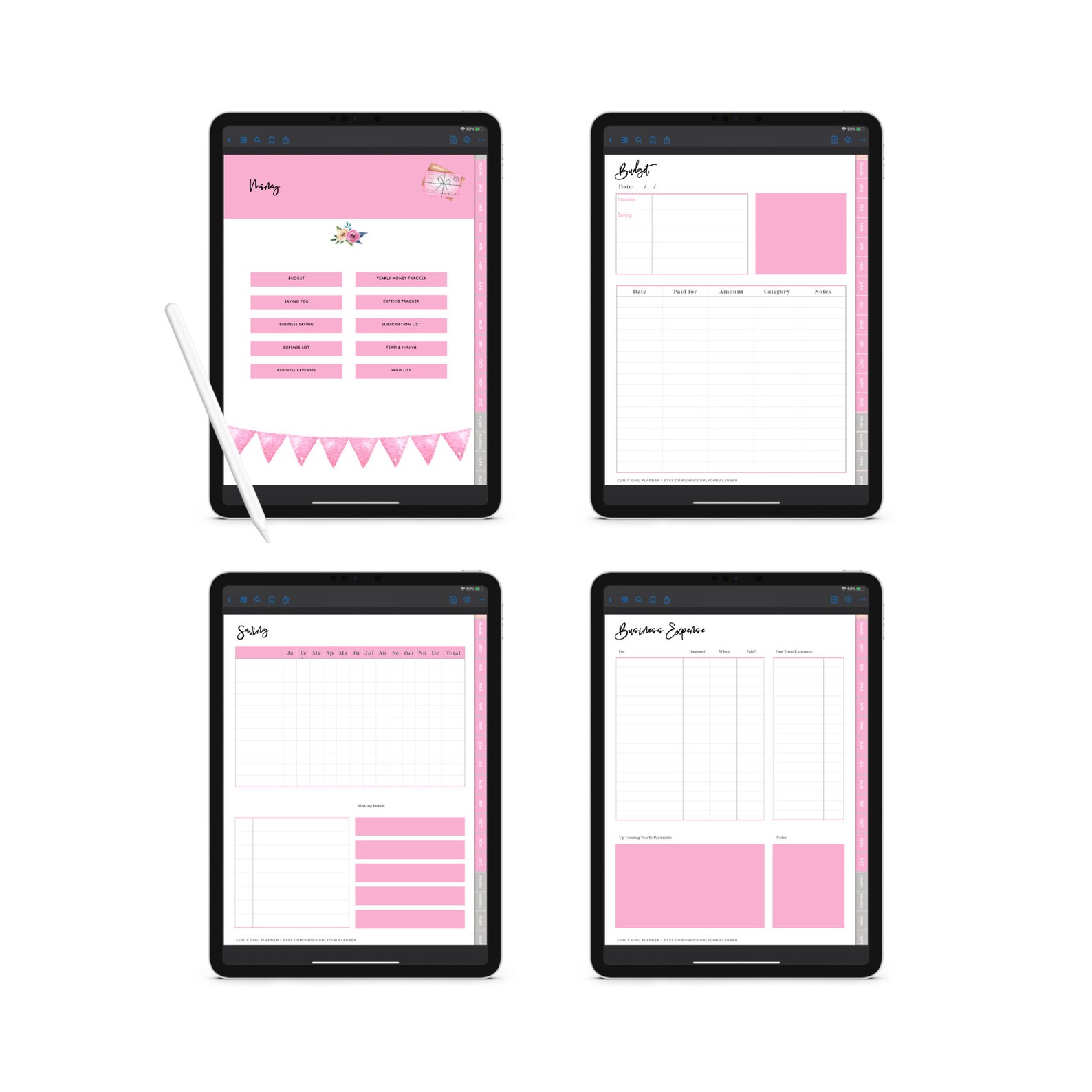 Undated Digital Planner for Business Owners, iPad Planner, Godnotes Planner, Notability Planner