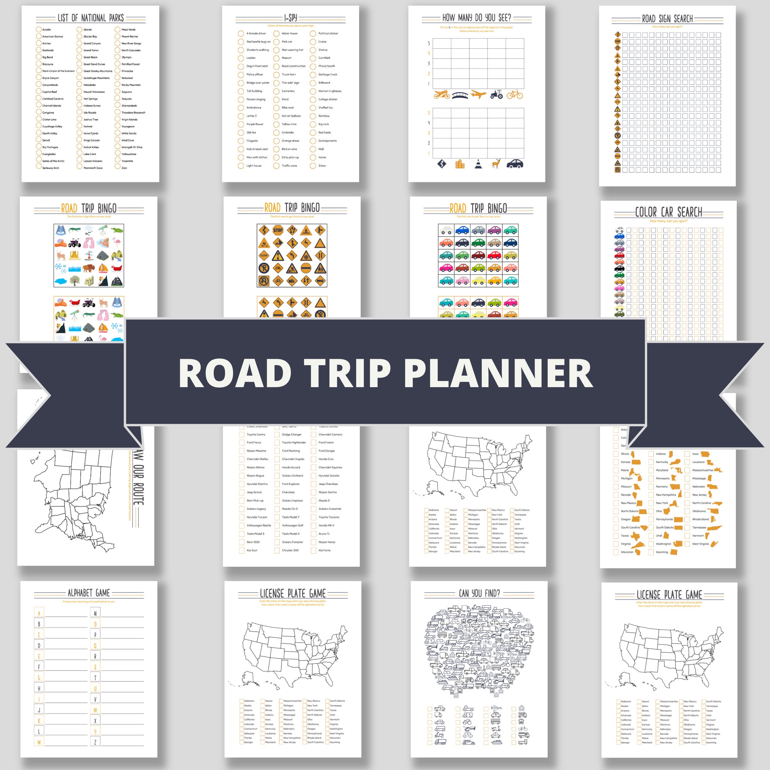 Kids Road Trip Games Printable Family Road Trip Activities Family ...