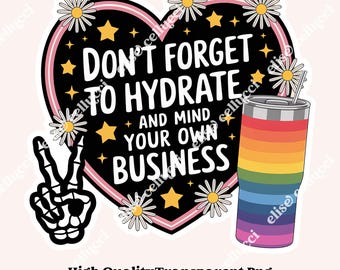 Sassy Skeleton Tumbler PNG, Mind Your Business Design (Digital Download)