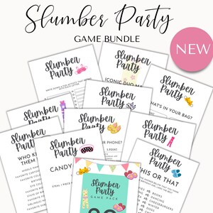 Slumber Party Games Printable PDF – Sleepover & Pajama Party Activities for Tween and Teen Birthdays