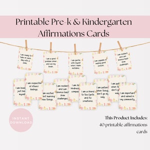 Affirmation Station Karten Kindergarten Affirmationskarten für Kindergartenkinder, positive Zitat, Aufbau für Kinder, Selbstwertgefühl, Selbstfürsorge, Kinder