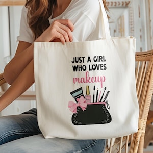 Make Up Artist PNG, Just a Girl Who Loves Makeup Clipart, Lipstick Sublimation Design for Shirts & Makeup Bags, Digital Download