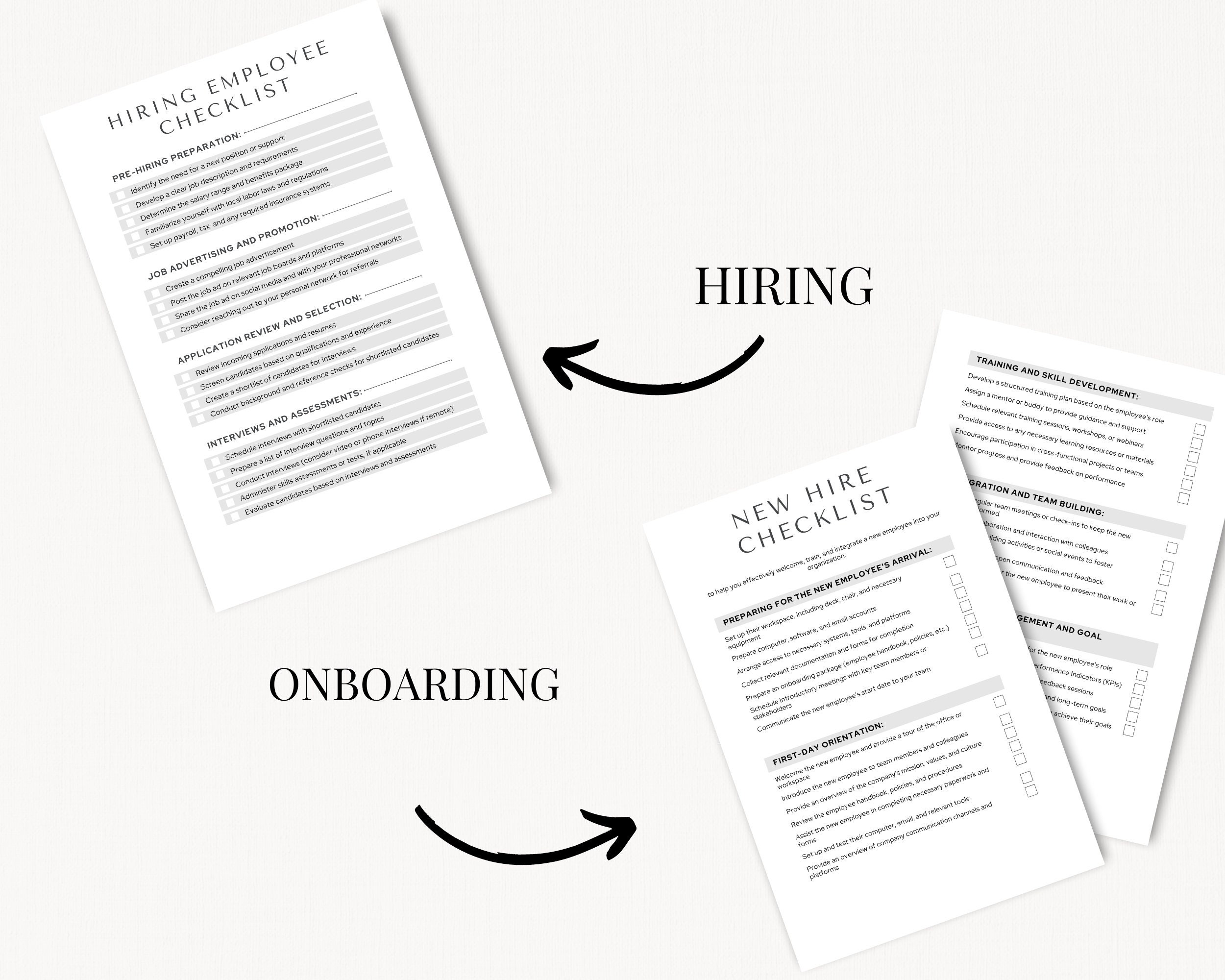 New Hire Checklist Template Bundle, Employee Onboarding & Orientation ...