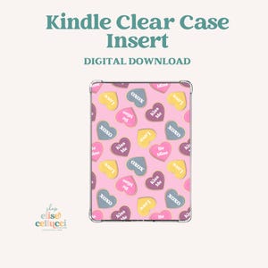 Valentine's Day Hearts Kindle Clear Case Insert (PNG PDF)