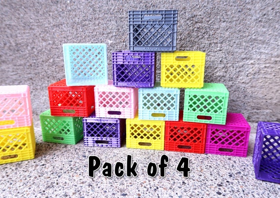 Mini Milk Crates Packs of Four 3D Printed OVER 30 Colors to Pick From -   Canada