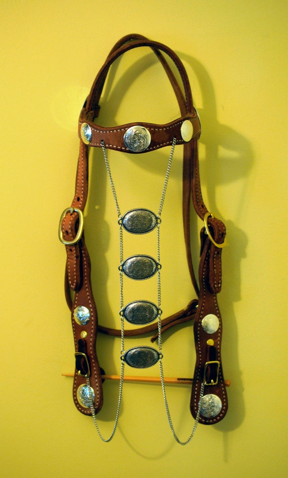 Items similar to Faceplate Silver Horse Headstall Bridle Vaquero