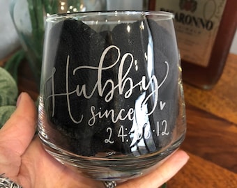 Hand Engraved Whisky Tumbler Glass / Cocktail Glass / Personalised Gin Glass
