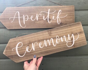Custom Rustic Wood Sign or Arrow 45cm long. Wedding Sign, New Home, Gift, Signage
