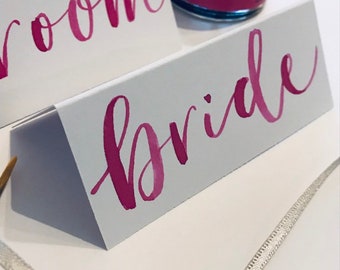 Wedding Watercolour Calligraphy Name Cards | Watercolour | Wedding Place Cards