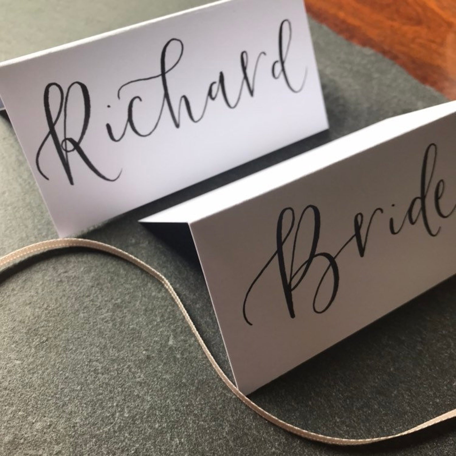 Wedding Place Name Cards Hand Written Tent Fold Place Cards Etsy UK