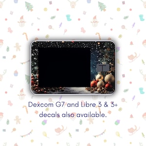 Christmas Decorations Decal/Skin for Tandem Tslim, Dexcom G7 and Libra 3 and 3+. C2