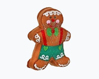 Gingerbread Boy, Gingerbread plush doll, Gingerbread Décor, Felt Gingerbread Boy, Gingerbread Wreath attachment, Gingerbread christmas
