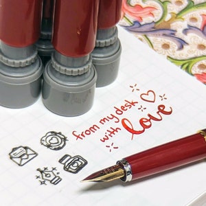 With Love - Set of 4, Mini Pre-Inked Stamps