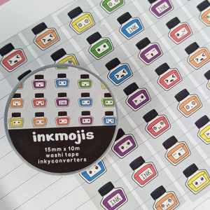 Inkmoji bläckflaskor Washi-tejp (vertikal)
