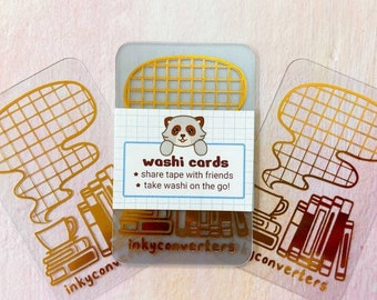 Tea and Books Foil Washi Card