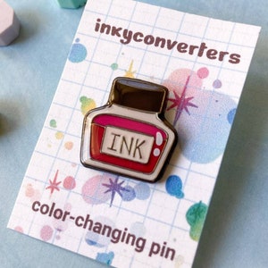 COLOR CHANGING Blue - Pink | Ink Bottle Enamel Pin